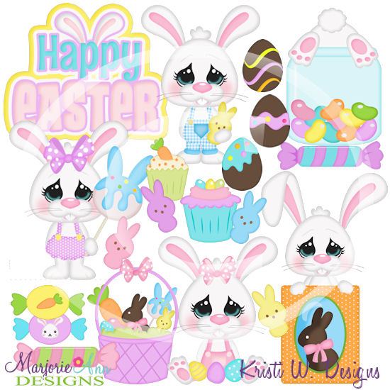 Easter Sweets SVG Cutting Files/Paper Piecing + Clipart - Click Image to Close